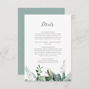 Tarjeta De Recepción Suculenta vegetación   Detalles del verde sabio