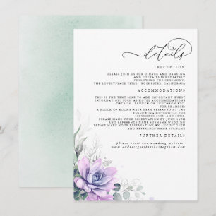 Tarjeta De Recepción Suculentas hojas de oro de verde Boda detalles