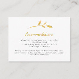Tarjeta De Recepción Sucursal aérea de oro. Alojamiento elegante