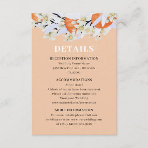 Tarjeta De Recepción Sucursales de crecimiento de cítricos de mandarina