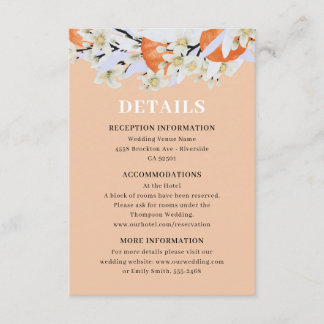 Tarjeta De Recepción Sucursales de crecimiento de cítricos de mandarina