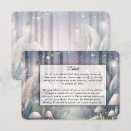 Tarjeta De Recepción Sueños a la Luz de las Linternas Bosque Encantado 