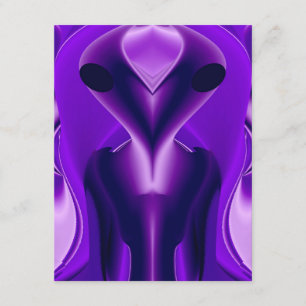 Tarjeta De Recepción Sueños del arcoiris púrpura 3D , Alien