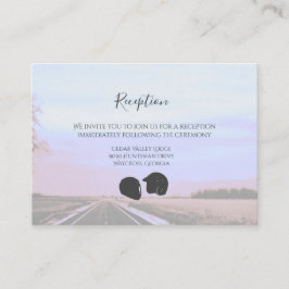 Tarjeta De Recepción Sueños del Boda de motocicleta de Open Road