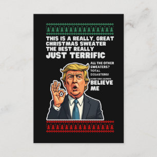 Tarjeta De Recepción Suéter feo de Navidad divertido parodia de Donald