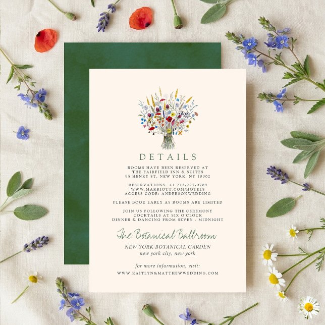Tarjeta De Recepción Suite de Boda Pradera de Flores Silvestres - (Subido por el creador)
