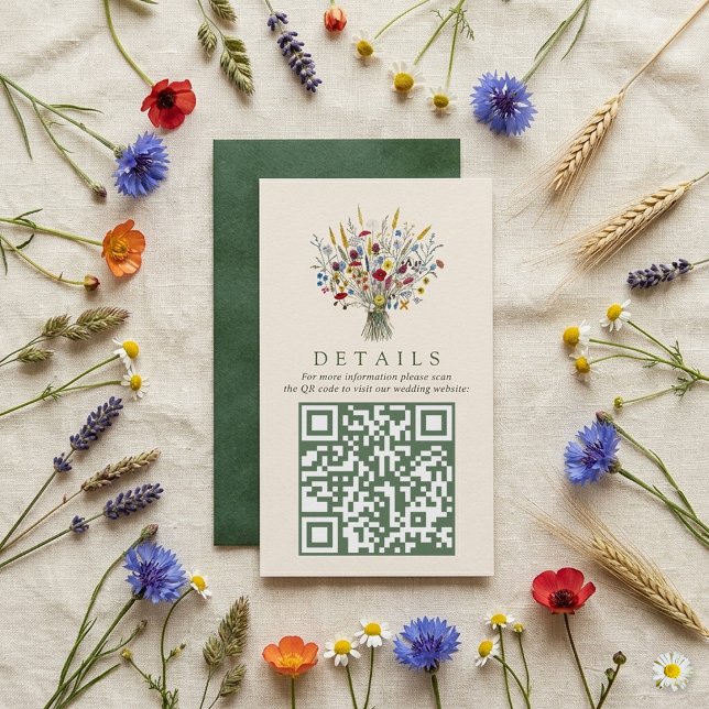 Tarjeta De Recepción Suite de Boda Pradera de Flores Silvestres - Códig (Subido por el creador)