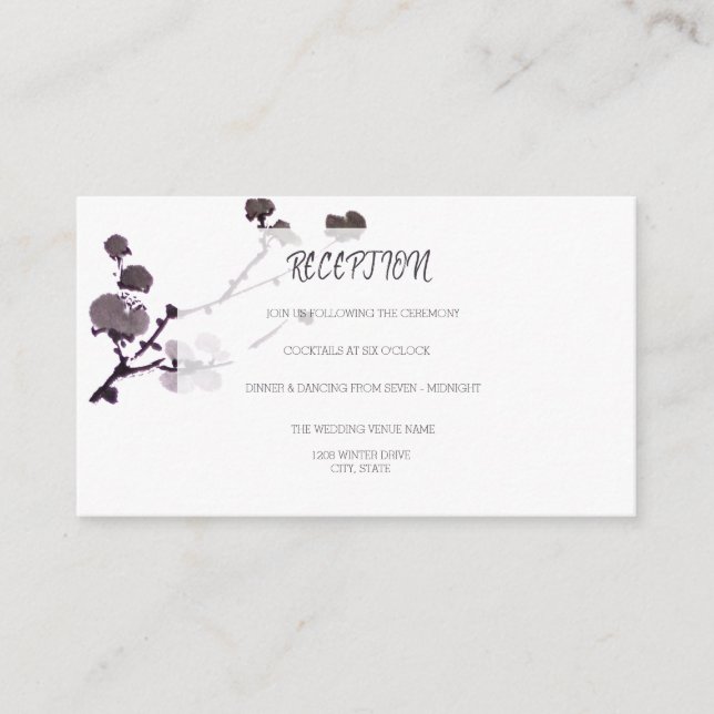 Tarjeta De Recepción Sumie de ciruela (Anverso)