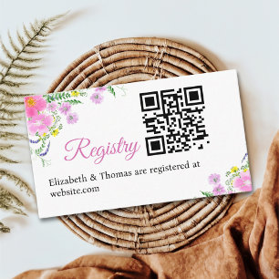 Tarjeta De Recepción Summer Bridal shower with wildflowers Pink Colors