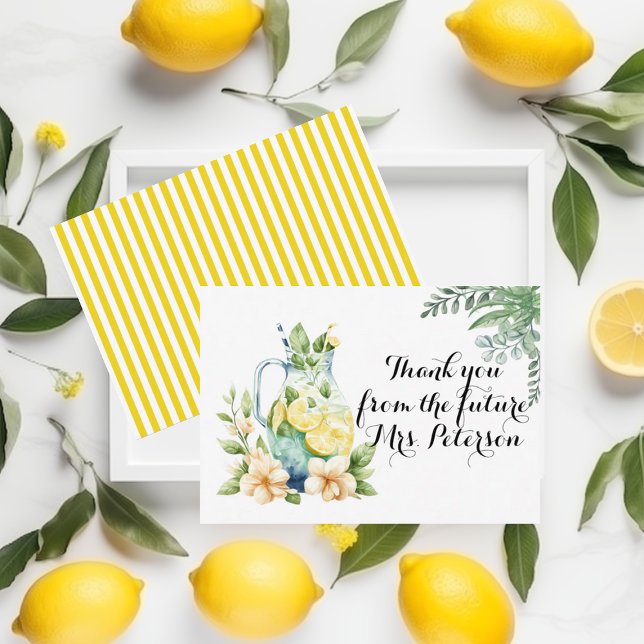 Tarjeta De Recepción Summer Lemonade Bridal Shower (Subido por el creador)