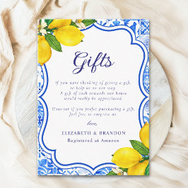 Tarjeta De Recepción Summer Meditterranean Wedding with italian tiles