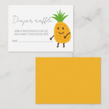 Summer Pineapple Baby Shower Diaper Raffle