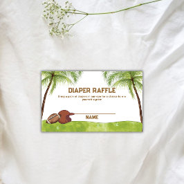 Tarjeta De Recepción Summer Plam Football Diaper Raffle Baby Shower