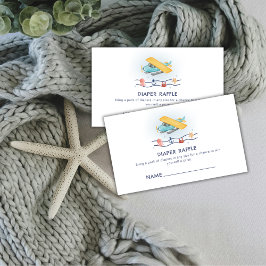 Tarjeta De Recepción Summer Sea Airplane Diaper Raffle Baby Shower
