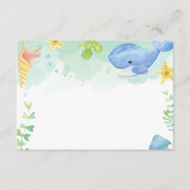Tarjeta De Recepción Summer Under the Sea Baby Shower Blank (Anverso)
