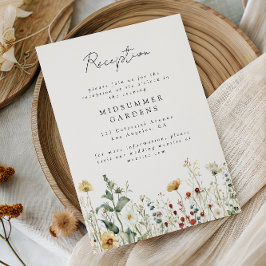 Tarjeta De Recepción Summer Wildflower Field Wedding Details Enclosure