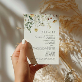 Tarjeta De Recepción Summer Wildflower Field Wedding Enclosure Card