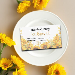 Tarjeta De Recepción Sunflower adivina cuántos besos de juego de novias