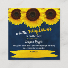Tarjeta De Recepción Sunflower Baby Shower Diaper Raffle