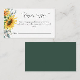 Tarjeta De Recepción Sunflower Baby Shower Diaper Raffle