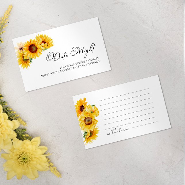 Tarjeta De Recepción Sunflower Fall Bridal Shower Cita nocturna (Subido por el creador)