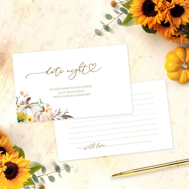 Tarjeta De Recepción Sunflower Fall Bridal Shower Cita nocturna (Subido por el creador)