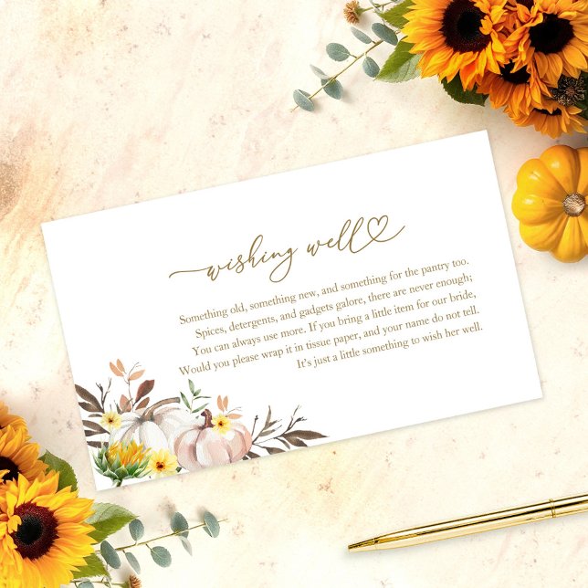 Tarjeta De Recepción Sunflower Fall Bridal Shower Wall Well (Subido por el creador)