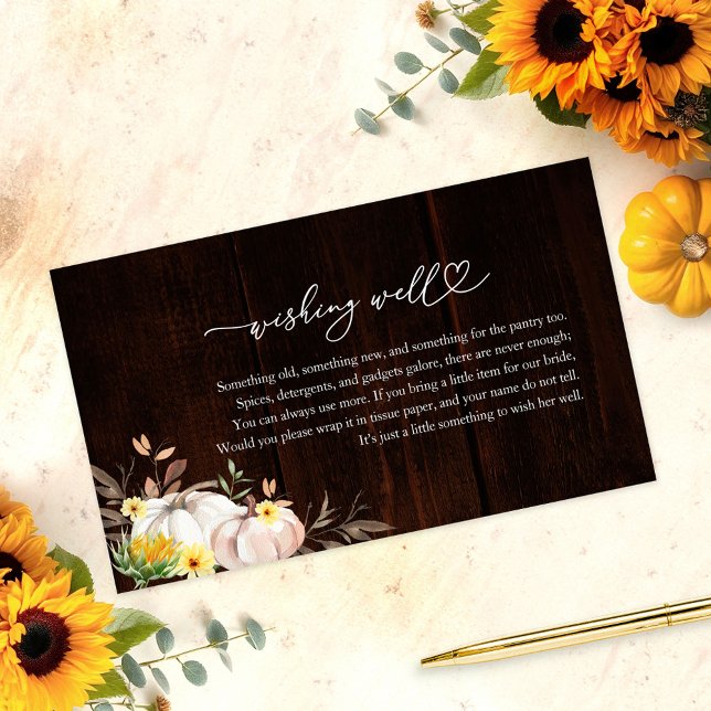 Tarjeta De Recepción Sunflower Fall Bridal Shower Wall Well (Subido por el creador)