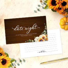 Tarjeta De Recepción Sunflowers Fall Bridal Shower Date Cards Night Car