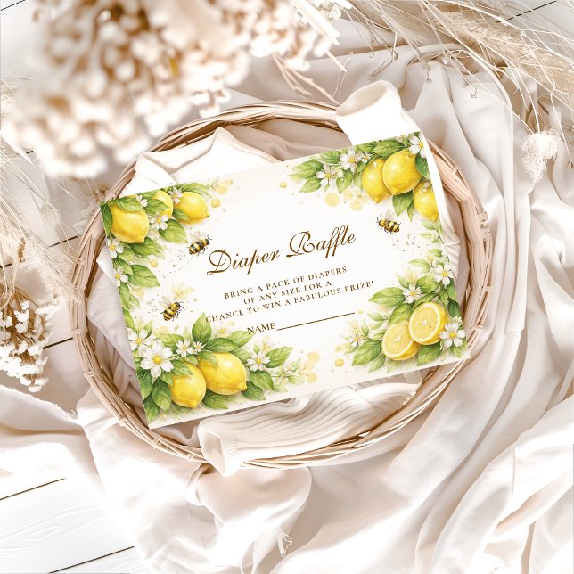Tarjeta De Recepción Sunny Lemon Honey Bee Diapper Raffle (Subido por el creador)