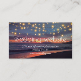 Tarjeta De Recepción Sunset Beach String ilumina el sitio web del Boda 