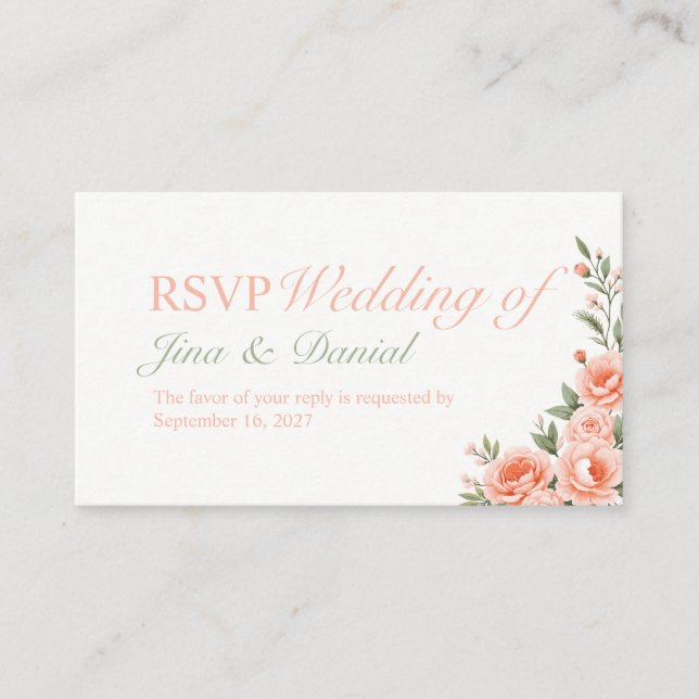 Tarjeta De Recepción Sunset Bloom (Anverso)