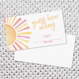 Tarjeta De Recepción Sunshine Adivina Cuántos Sun Chica Baby Shower