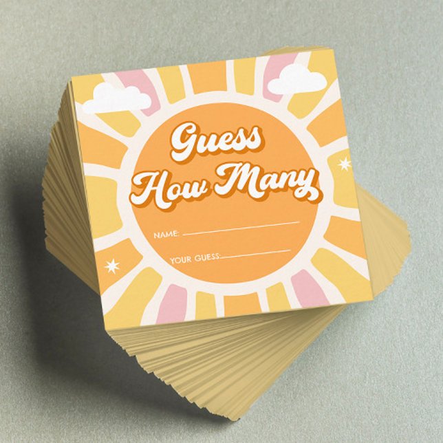 Tarjeta De Recepción Sunshine Baby Shower adivina cuántos juegos (Subido por el creador)
