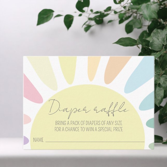 Tarjeta De Recepción Sunshine Baby Shower Baby Shower Diaper Raffle (Subido por el creador)