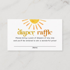 Tarjeta De Recepción Sunshine Baby Shower Diaper Raffle