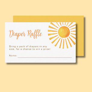 Tarjeta De Recepción Sunshine Diaper Raffle Baby Shower