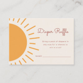 Tarjeta De Recepción Sunshine Diaper Raffle | Boho Sunshine