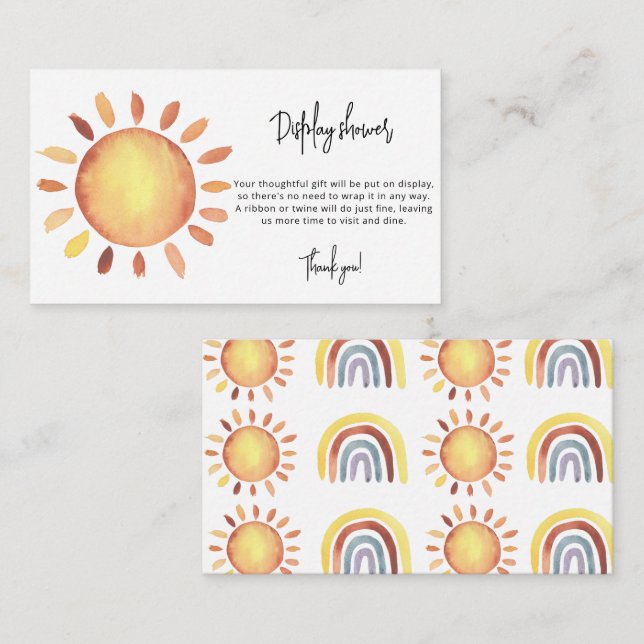 Tarjeta De Recepción Sunshine - ducha de pantalla (Anverso / Reverso)