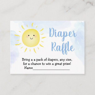 Tarjeta De Recepción Sunshine nubes azul Baby Shower Diaper Raffle
