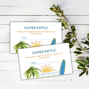 Tarjeta De Recepción Sunshine Tropical Surf Diaper Raffle Baby Shower