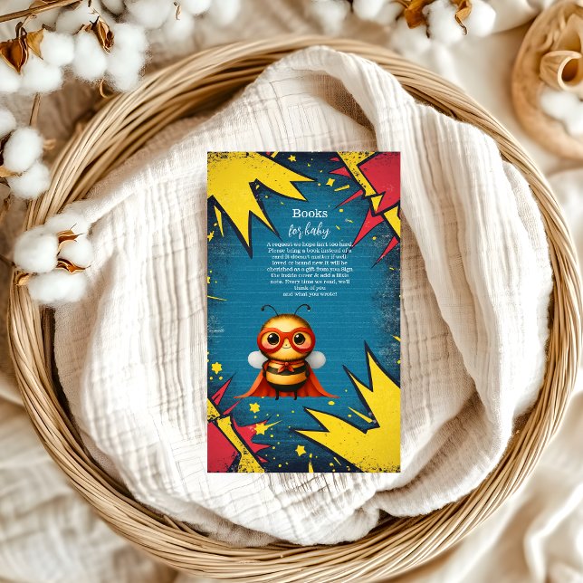 Tarjeta De Recepción Superhéroe anima niño libros Baby Shower para bebé (Subido por el creador)