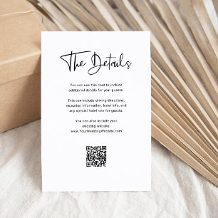 Tarjeta De Recepción Superposición en blanco y negro Detalles del Bod