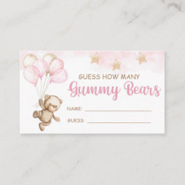 TARJETA DE RECEPCIÓN SUPONGA CUÁNTOS OSOS DE GUMMY PINK TEDDY BEAR TICK