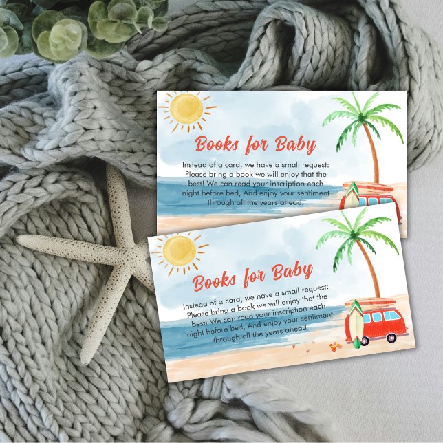 Tarjeta De Recepción Surf Beach Baby On Board: Libros para Baby Shower (Surf Beach Baby On Board Books for Baby Shower Enclosure Card)