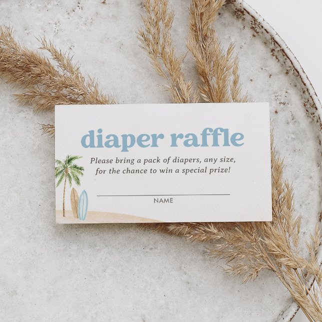 Tarjeta De Recepción Surf Beach Baby Shower Diaper Ticket (Subido por el creador)