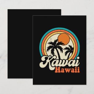 Tarjeta De Recepción Surfando Kawaii Hawaii