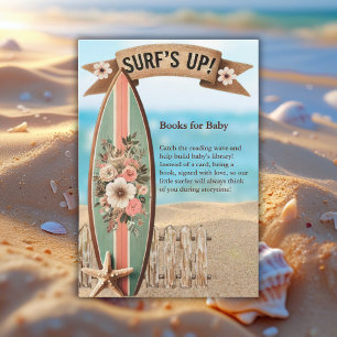 Tarjeta De Recepción Surf's Up Vintage Floral Baby Shower