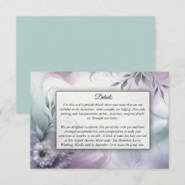 Tarjeta De Recepción Susurros de niebla y acuarela de lavanda