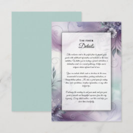 Tarjeta De Recepción Susurros de niebla y acuarela de lavanda